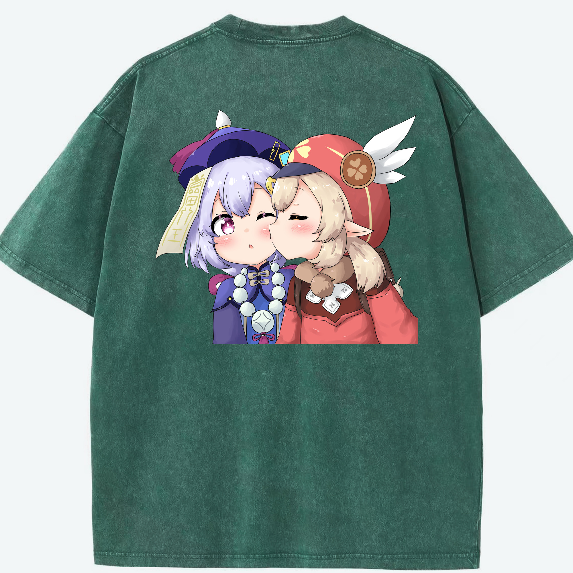 げんし神 七七 なな  genshin Nana 綿100% ヴィンテージ風 半袖Tシャツ（背面プリント）
